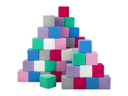Pěnové kostky-sada 45 velkých pěnových kostek Pyramida uni (Barva Multicolor)