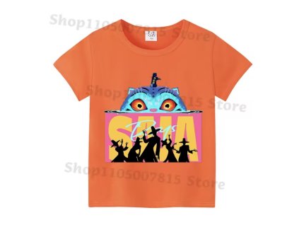 Dětské barevné tričko s potiskem KPop Demon Hunters (oranžové)