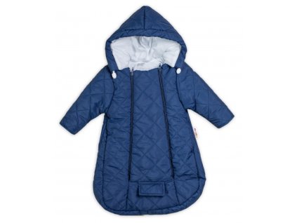 Kombinézka s kapucí do autosedačky, kočárku Lux Baby Nellys ®prošívaná - granát (Velikost koj oblečení 56 (1-2m))