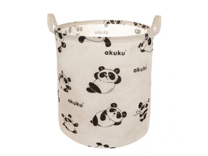 147878 283993 kos na hracky uzaviratelny bavlna panda bezovy 43l