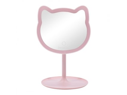 kosmeticke zrcatko s led podsvicenim pink cat