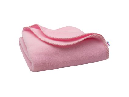 Dětská fleecová deka New Baby 100x75 růžová proužky (Barva Růžová)