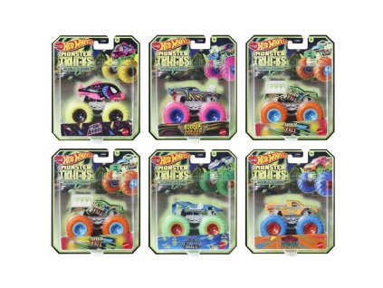 Hot Wheels Monster Trucks svítící ve tmě HCB50 (1 ks)