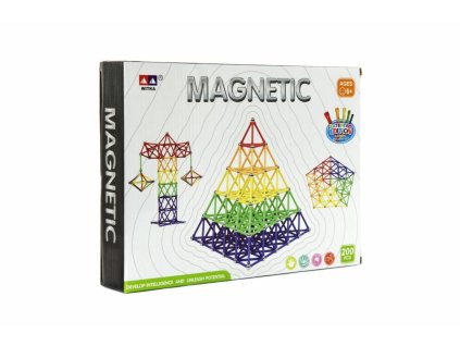 Magnetická stavebnice 200ks v krabici 30x23x6cm