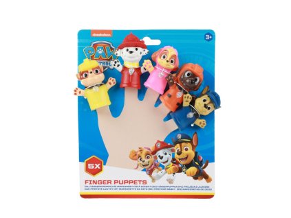 Maňásek prstový 5ks Tlapková patrola/Paw patrol guma 6cm na kartě 16,5x20cm