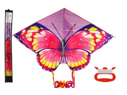 Drak létající motýl nylon 145x97cm v látkovém sáčku 11x100x2cm