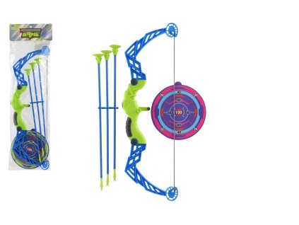 Luk 57cm + šípy s přísavkami plast 3ks + terč v sáčku