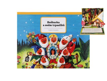 Knížka Sněhurka a sedm trpaslíků unikátní prostorové pohádky CZ text 26,5x20,5cm