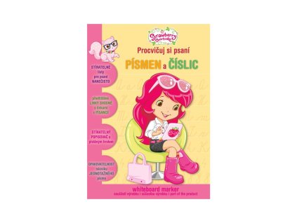 Sešit aktivit Procvičuj si písmena a číslice Jahůdka + stíratelný popisovač v sáčku 16,5x24x2cm