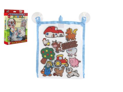 Vodolepky Moje první zvířátka farma pěnová sada se síťkou 12ks v krabici 19x27x5cm MPZ