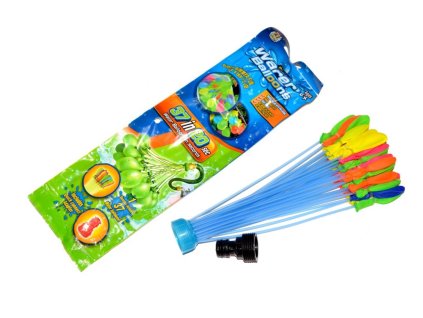 Vodní bomby sada pro vodní bitvu 37ks s nástavcem na kohoutek 10x30cm v sáčku