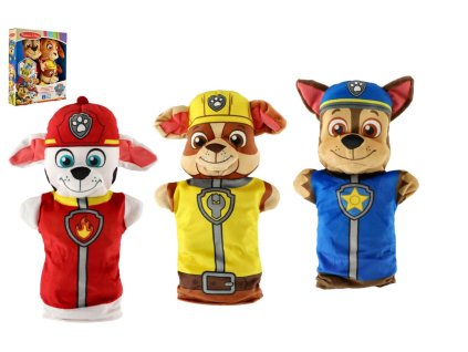 Maňásci 4ks látka Tlapkova Patrola/Paw Patrol v krabici 26x30x6cm