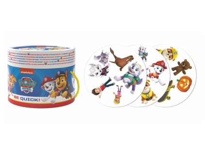 Postřeh! karetní hra Tlapková patrola/Paw patrol v papírovém tubusu 12x10cm