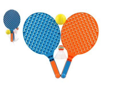 Sada na soft tenis 2 pálky plast 40cm + míček, košíček v síťce