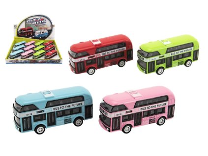 Autobus patrový kov/plast na zpětné natažení 9,5cm 4 barvy (1 ks)