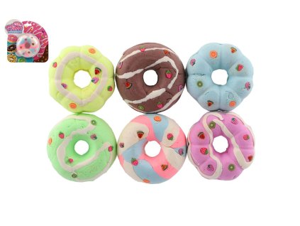 Sliz - hmota donut/kobliha 7 cm mix barev na kartě (1 ks)