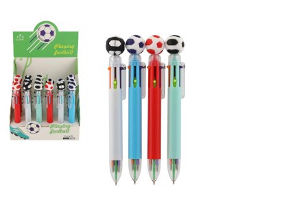 Propiska/pero fotbalový míč 4 barvy plast 16 cm 4 barvy (1 ks)