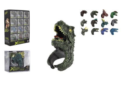 Prstýnek dinosaurus nastavitelný plast 2x4 cm mix druhů v blistru (1 ks)