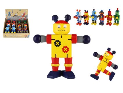 Robot dřevo 12cm 6 druhů od 18 měsíců (1 ks)