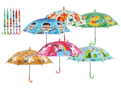 Deštník vystřelovací 66 cm kov/plast 6 barev (1 ks)