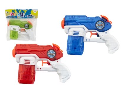 Vodní pistole plast 19cm 3 barvy v sáčku (1 ks)