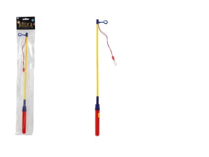 Hůlka k lampionu svítící plast 50cm na baterie v sáčku 9x57x2cm karneval