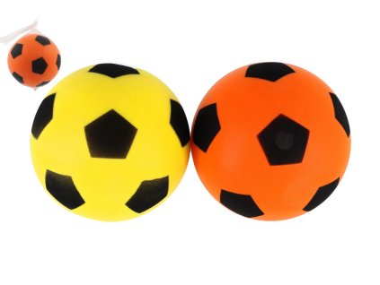 Míč pěnový fotbalový 18 cm 2 barvy v síťce (1 ks)