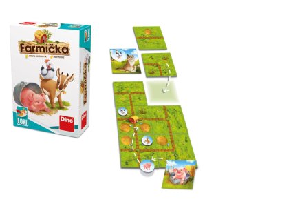 Farmička dětská společenská hra v krabičce 9x13x4cm