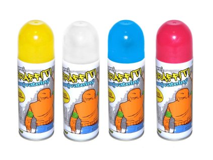 Sprej Graffiti smývatelný/křída ve spreji 250ml 4 barvy (1 ks)
