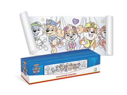 Plakát na vybarvení Tlapková patrola/Paw Patrol 70x16cm v krabičce 19x5x5cm