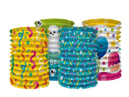 Lampion válec průměr 15 cm v sáčku (bez hůlky) 4 druhy karneval (1 ks)
