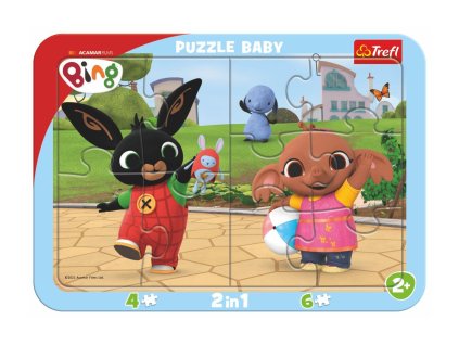Puzzle deskové 2v1 Králíček Bing 10 dílků 33x23cm ve fólii 24m+
