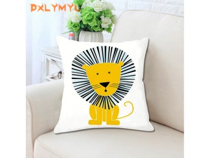 Sametový potah na polštář - malovaná zvířátka