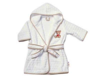Baby Nellys Dětský župan Sweet dreams by TEDDY, flecce - bílá (Velikost 116-122 (5-7r))