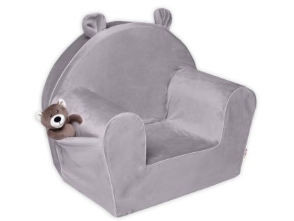 detske kresilko teddy velvet s bocni kapsou baby nellys sede