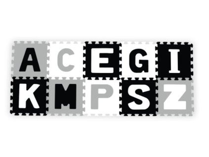 penove puzzle pismena 10ks seda cerna bila babyono