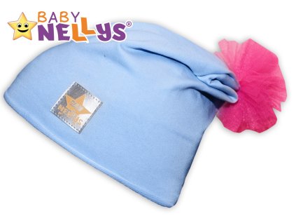 bavlnena cepicka tutu kvetinka baby nellys sv modra 48 52 2 8let
