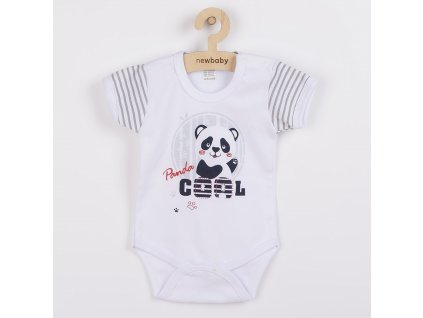 Kojenecké body s krátkým rukávem New Baby Panda (Barva Šedá, Velikost 80 (9-12m))