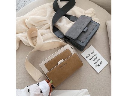 Dámská módní menší kabelka se širokým crossbody popruhem