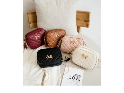 Dámská módní menší crossbody kabelka s mašličkou