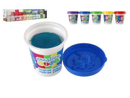 Modelína/Plastelína v kelímku 5ks mix barev v krabičce 40x8x8cm