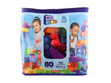 Mega Bloks Velký pytel kostek - modrý (80) DCH63