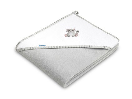 detska frote osuska s kapuci 100x100 cm jezevec sedy