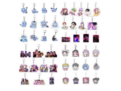KPop Demon Hunters sady přívěsků na klíče nebo batoh (5-47 ks)