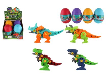 Dinosaurus šroubovací ve vejci plast 15 cm 4 druhy (1 ks)