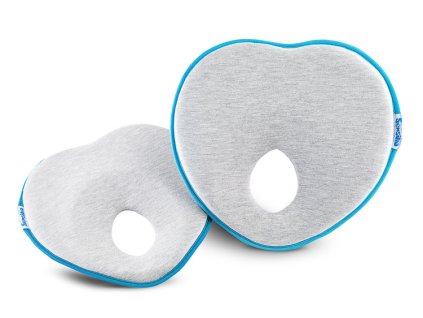 ergonomicky tvarujici polstarek pro miminko sedy tyrkys