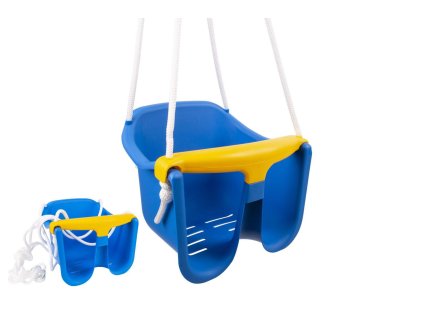Houpačka Baby modrá plast 33x24x28cm nosnost 25kg v síťce 12m+