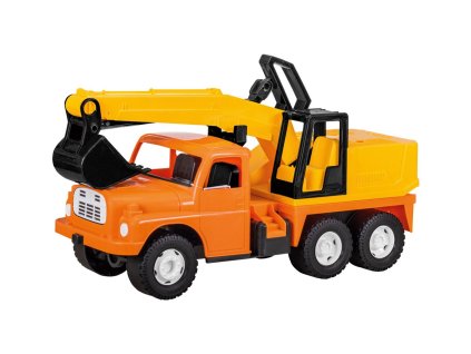 Auto Tatra 148 plast 72cm Bagr na písek v krabici - žlutooranžové 12m+
