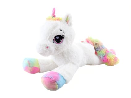 Plyš Jednorožec 80cm bílý