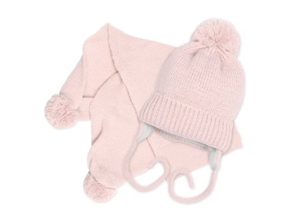 zimni cepicka s salou nature 0 6m pudrove ruzova